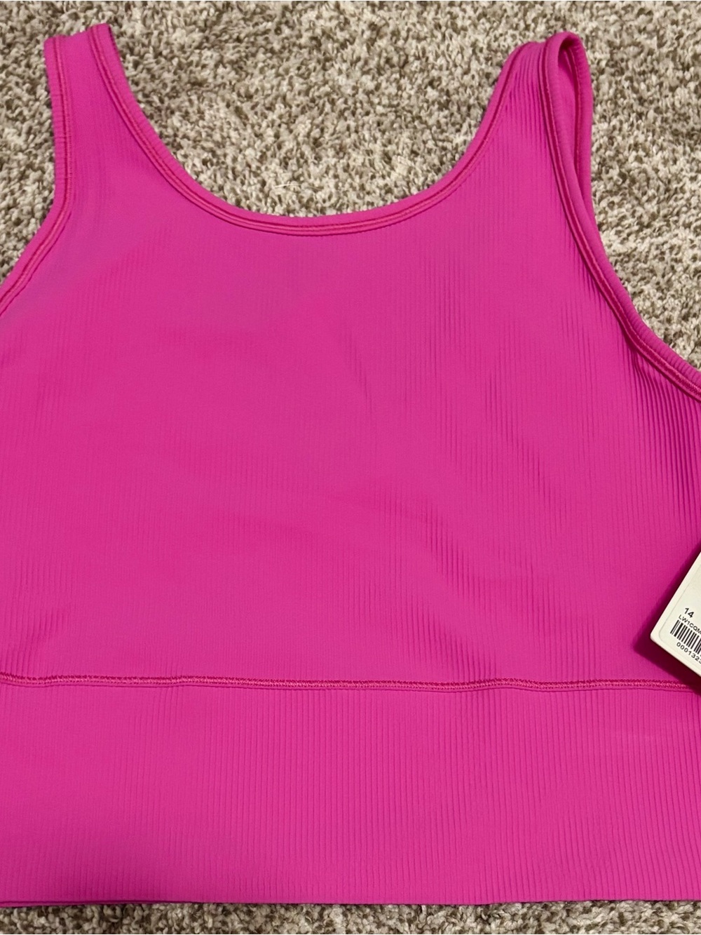 Lululemon Women's Ribbed Scoop Neck Crop Tank - Hot Pink